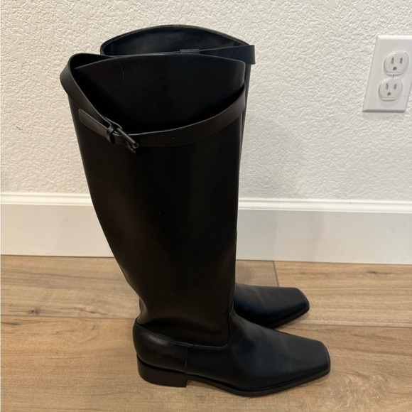 Urban revivo Black Knee-High strapy faux leather riding style Boots size 39 NWT - Picture 4 of 6
